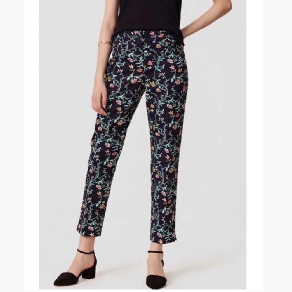 LOFT Riviera Floral Cropped Pant (Julie Fit)